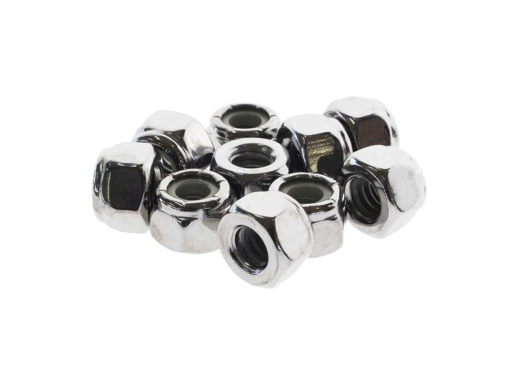 Colony Machine CM-NL-508 1/4-20 UNC Nylon Insert Locknuts Chrome (10 Pack)