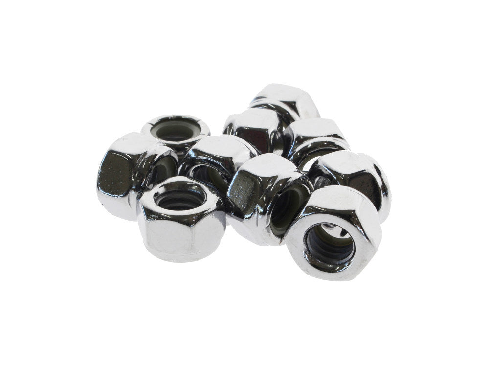 Colony Machine CM-NL-509 5/16-18 UNC Nylon Insert Locknuts Chrome (10 Pack)