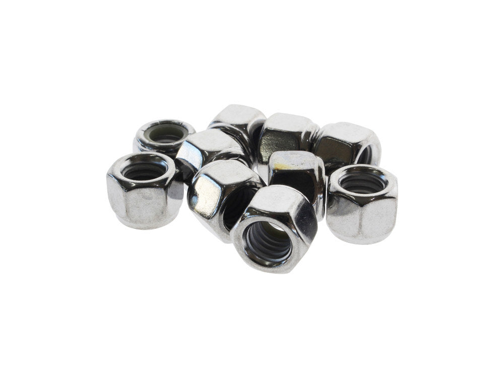 Colony Machine CM-NL-510 3/8-16 UNC Nylon Insert Locknuts Chrome (10 Pack)