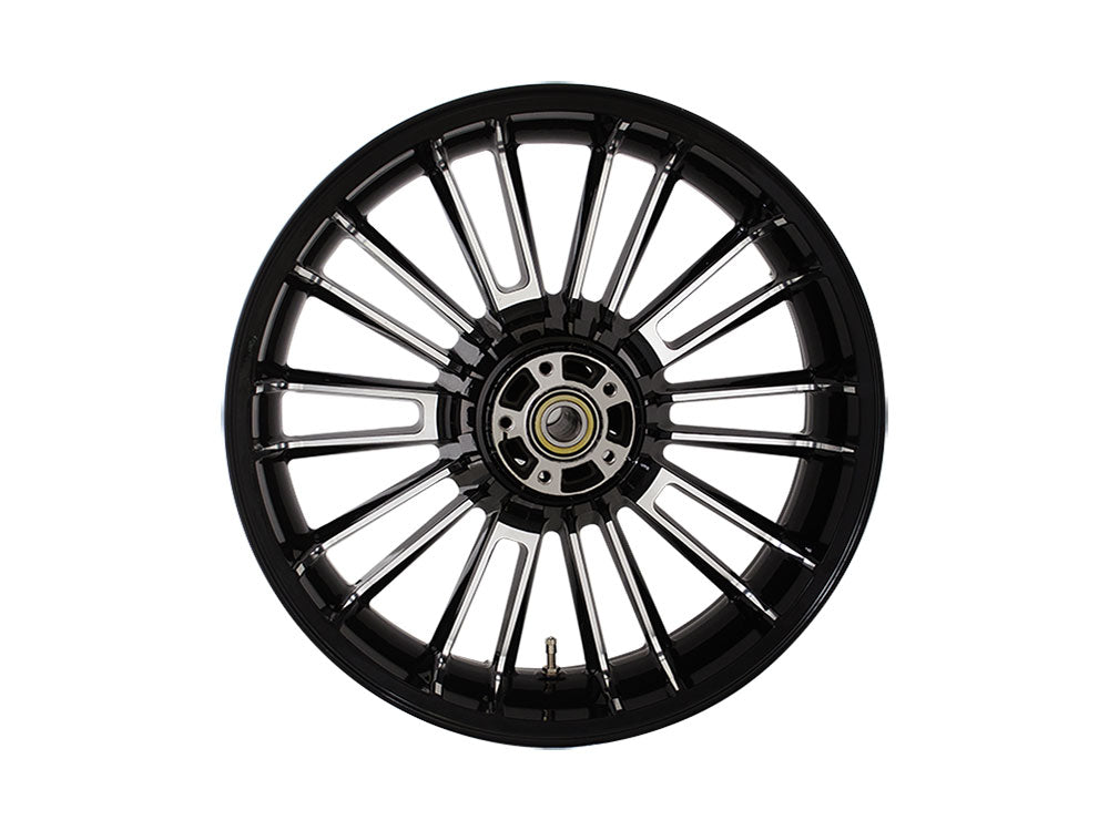 Coastal Moto COA-3D-ATL185SBABST 18" x 5.50" Wide Atlantic 3D Wheel w/Rear Hub Gloss Black for Touring 09-Up w/ABS