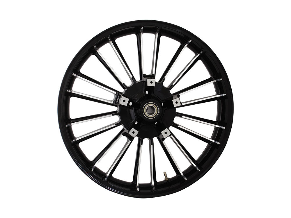 Coastal Moto COA-3D-ATL213SBABST 21" x 3.50" Wide Atlantic 3D Wheel w/Front Hub Gloss Black for Touring 08-Up w/ABS