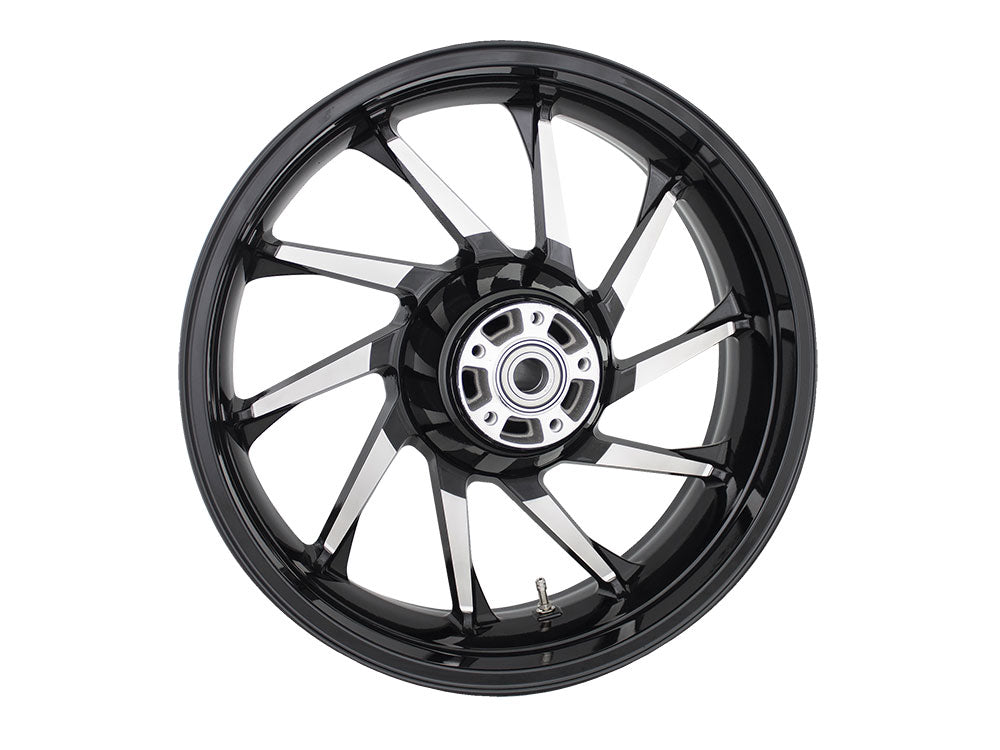 Coastal Moto COA-3D-HUR185BCABST 18" x 5.50" Wide Hurricane 3D Wheel w/Rear Hub Black Cut for Touring 09-Up w/ABS