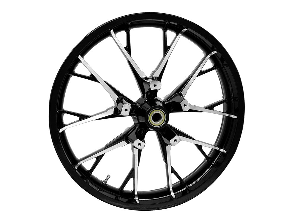 Coastal Moto COA-3D-MAR213BCABST 21" x 3.50" Wide Marlin 3D Wheel w/Front Hub Black Cut for Touring 08-Up w/ABS