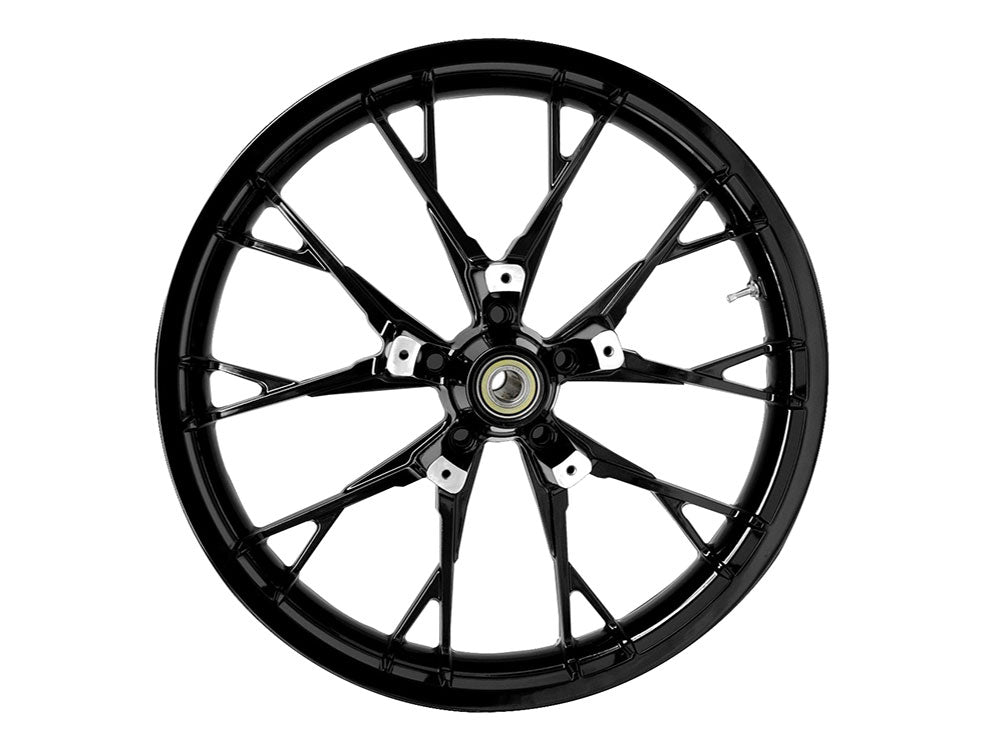 Coastal Moto COA-3D-MAR213SBABST 21" x 3.50" Wide Marlin 3D Wheel w/Front Hub Gloss Black for Touring 08-Up w/ABS