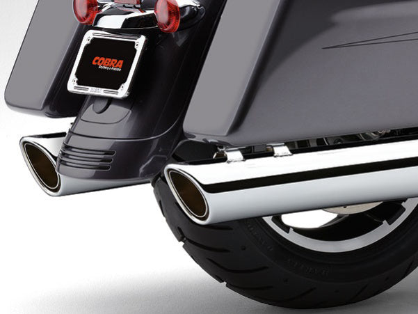 Cobra USA COB-6106 4" 909 Back Slash Slip-On Mufflers Chrome for Touring 95-16/Trike 17-20