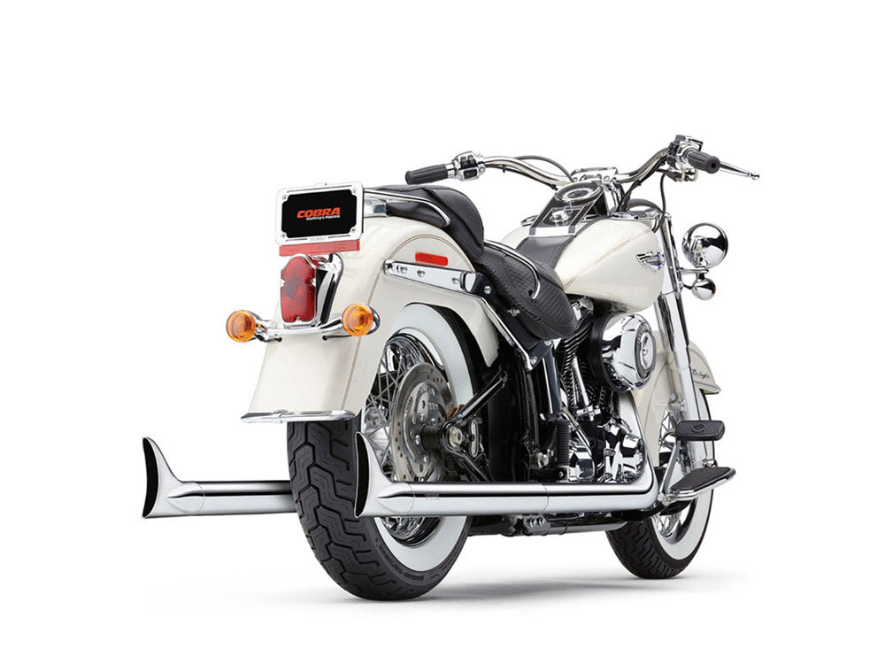 Cobra USA COB-6988 Bad Hombre True Dual Exhaust Chrome w/Chrome Classic Fishtail End Cap for Softail 07-17