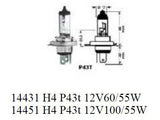 Cycle Pro LLC CPL-14431 H4 60/55W Clear Headlight Bulb