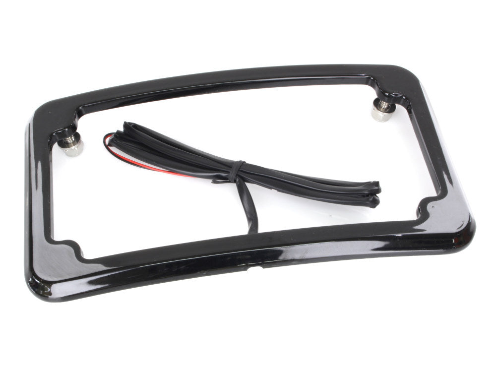 Cycle Visions CV4617B Curved Number Plate Frame Black w/Number Plate Light Only