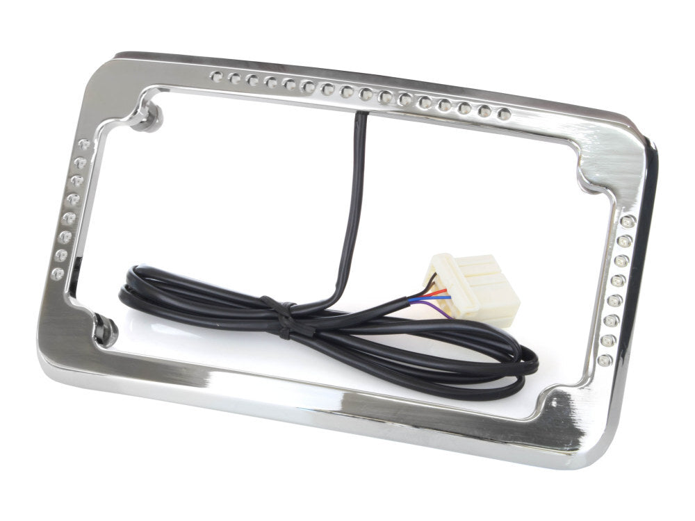 Cycle Visions CV4621 Curved Slick Signal Run/Turn/Brake & Number Plate Frame Chrome for Softail 99-10/Dyna 99-17/Sportster 99-21