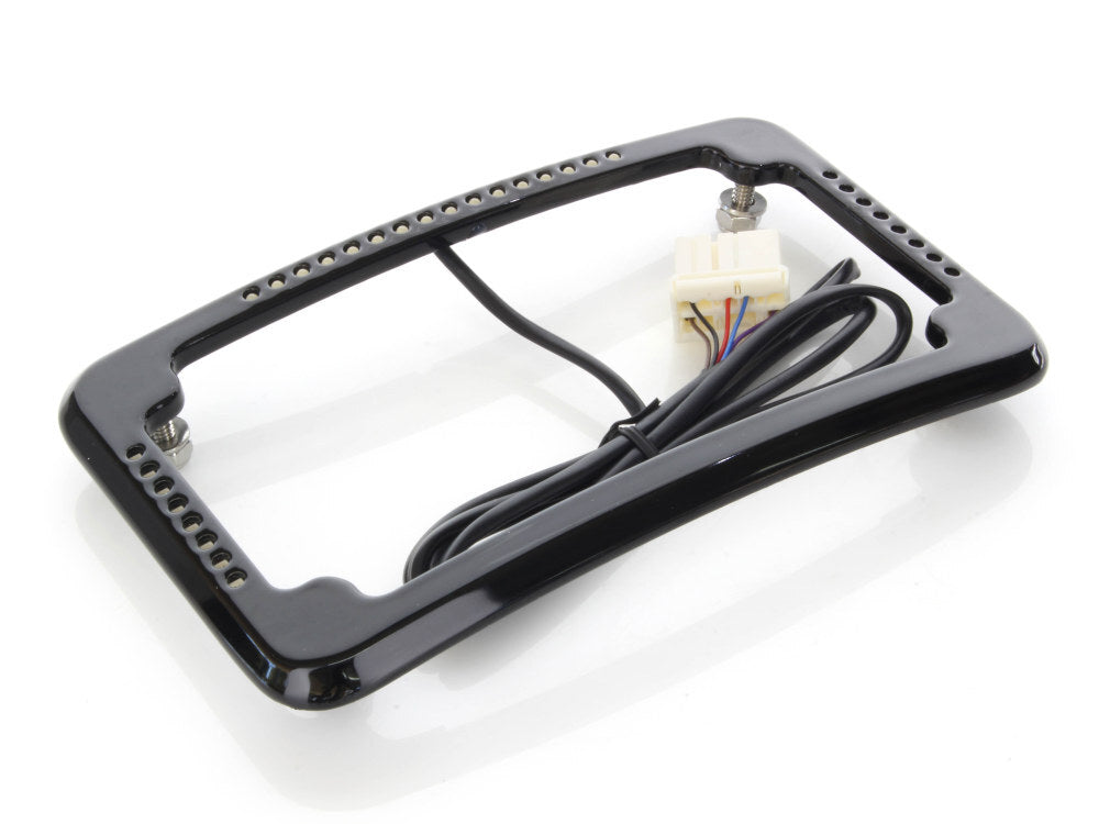 Cycle Visions CV4621B Curved Slick Signal Run/Turn/Brake & Number Plate Frame Black for Softail 99-10/Dyna 99-17/Sportster 99-21