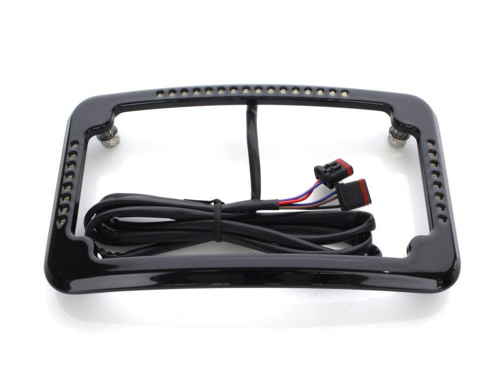 Cycle Visions CV4622B Curved Slick Signal Run/Turn/Brake & Number Plate Frame Black for Softail 18-Up