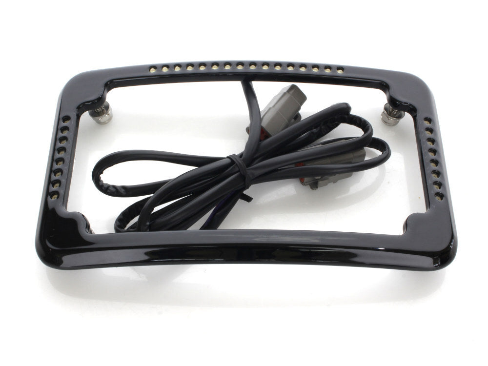 Cycle Visions CV4623B Curved Slick Signal Run/Turn/Brake & Number Plate Frame Black for Softail 11-17