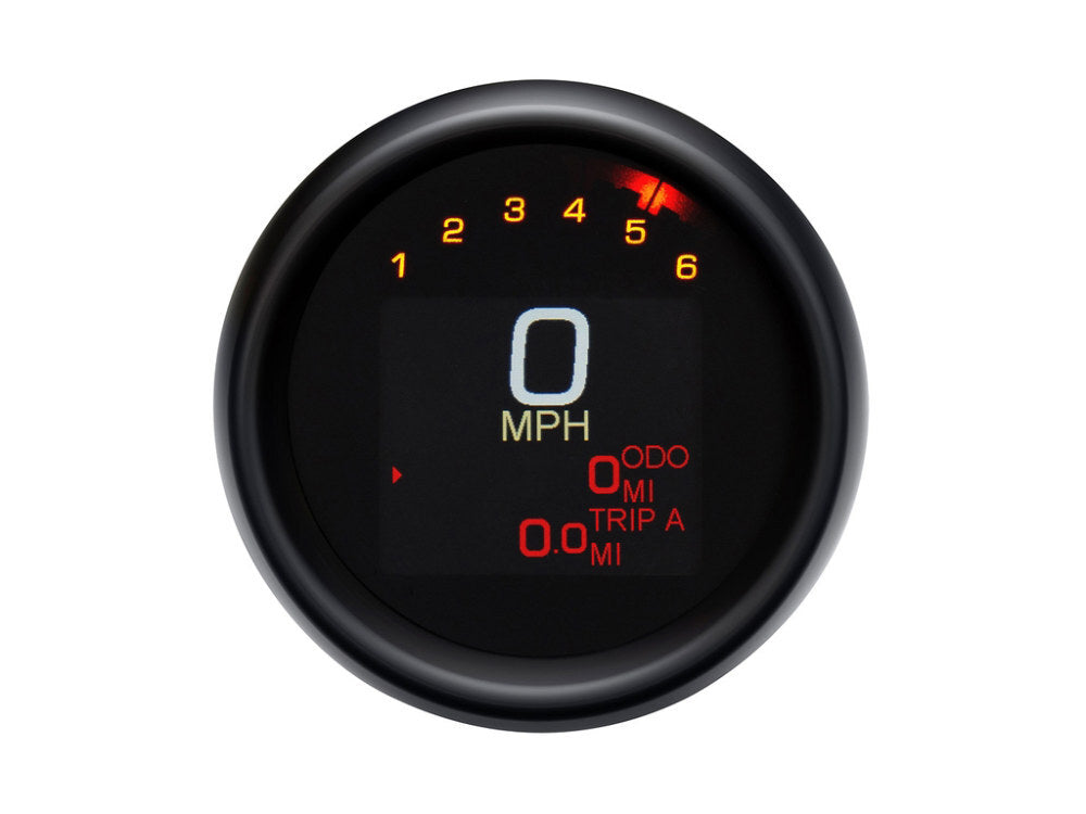 Dakota Digital DAK-MLX-3000-K 3-3/8" Round KPH Speedometer w/Tachometer Black for Dyna/Sportster 94-03