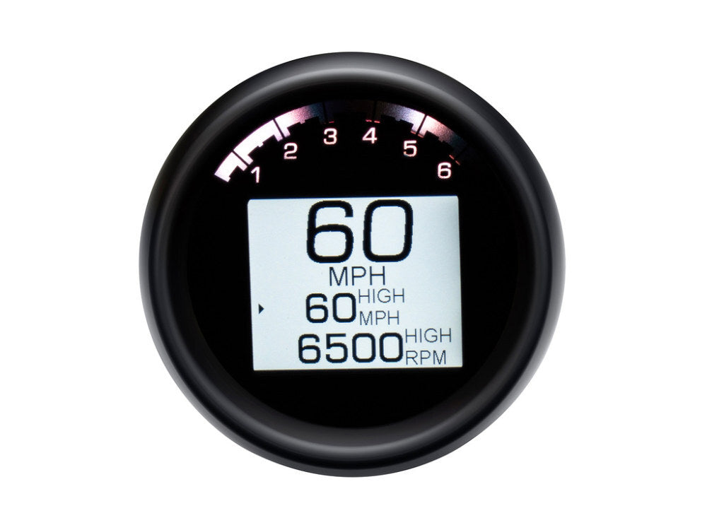 Dakota Digital DAK-MLX-3000-K 3-3/8" Round KPH Speedometer w/Tachometer Black for Dyna/Sportster 94-03