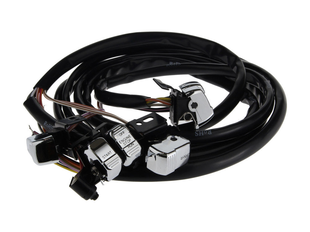 Daytona Parts Co DAY-80324 60" Handlebar Wiring Harness w/Chrome Switches for Softail 96-10/Dyna 96-11/Sportster 96-13