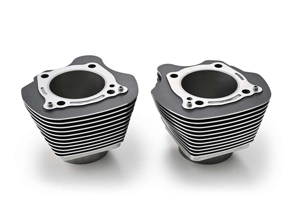 Daytona Parts Co DAY-81675 4.250" Bore Cylinder Head Set Black w/Highlighted Fins for Harley-Davidson Softail 18-24/Touring 17-23 Models