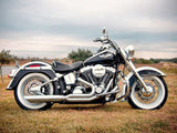 D&D Exhaust DD579Z-32FBQ Fat Cat 2-1 Exhaust System w/Straight Muffler Chrome for Softail 86-17