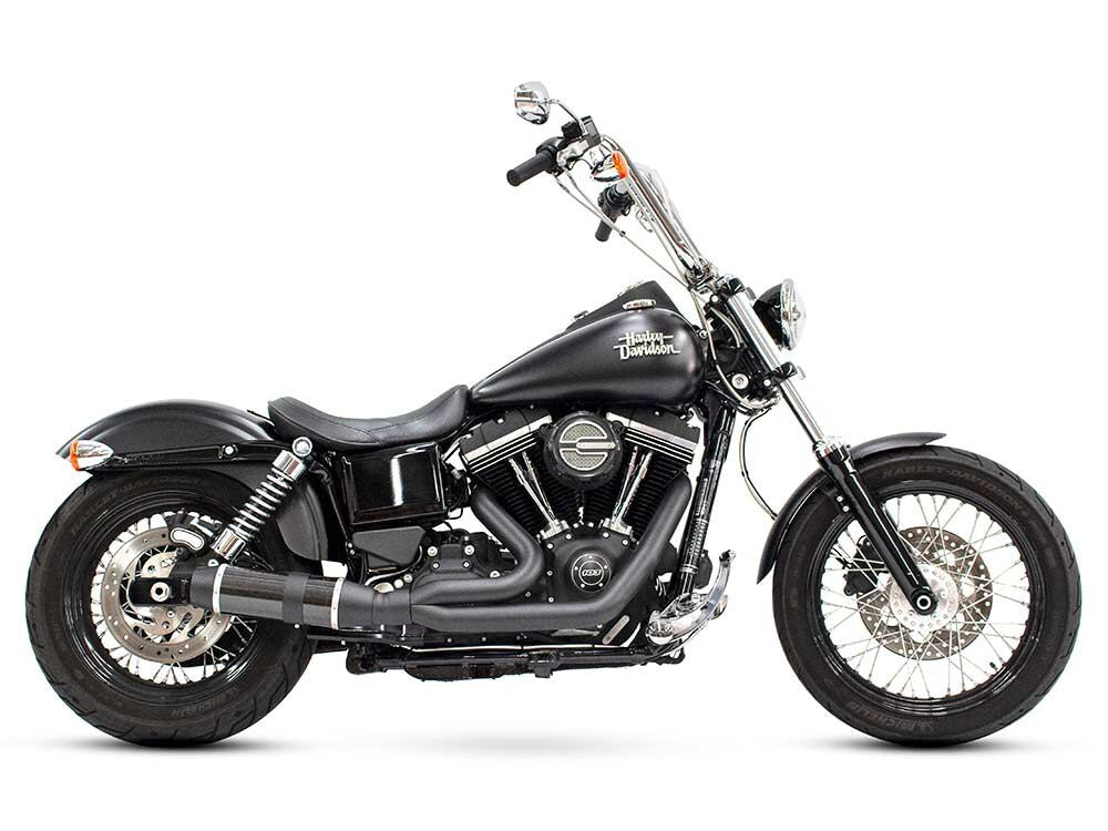 D&D Exhaust DD592Z-31C Bob Cat 2-1 Exhaust Black w/Carbon Fibre Sleeve Muffler for Dyna 06-17