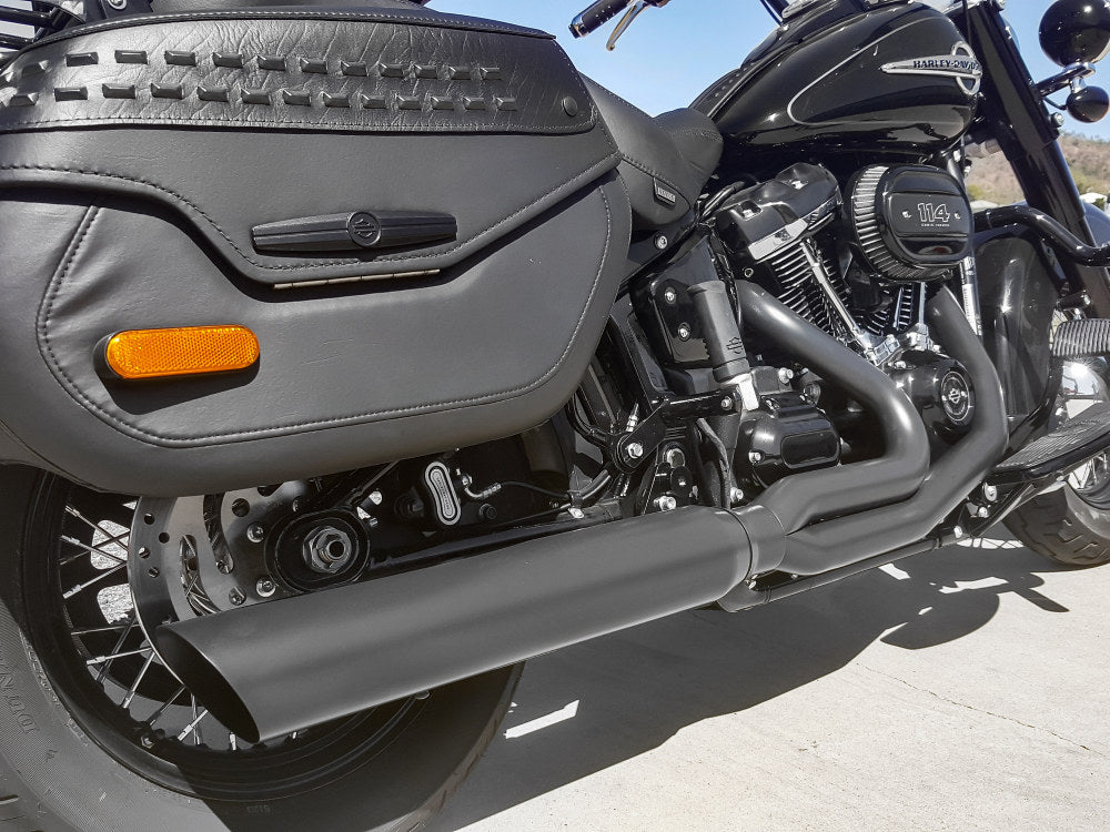 D&D Exhaust DD634N-31B Fat Cat 2-1 Exhaust Black w/Straight Muffler for Harley-Davidson Softail Heritage/Low Rider ST 25-Up Models