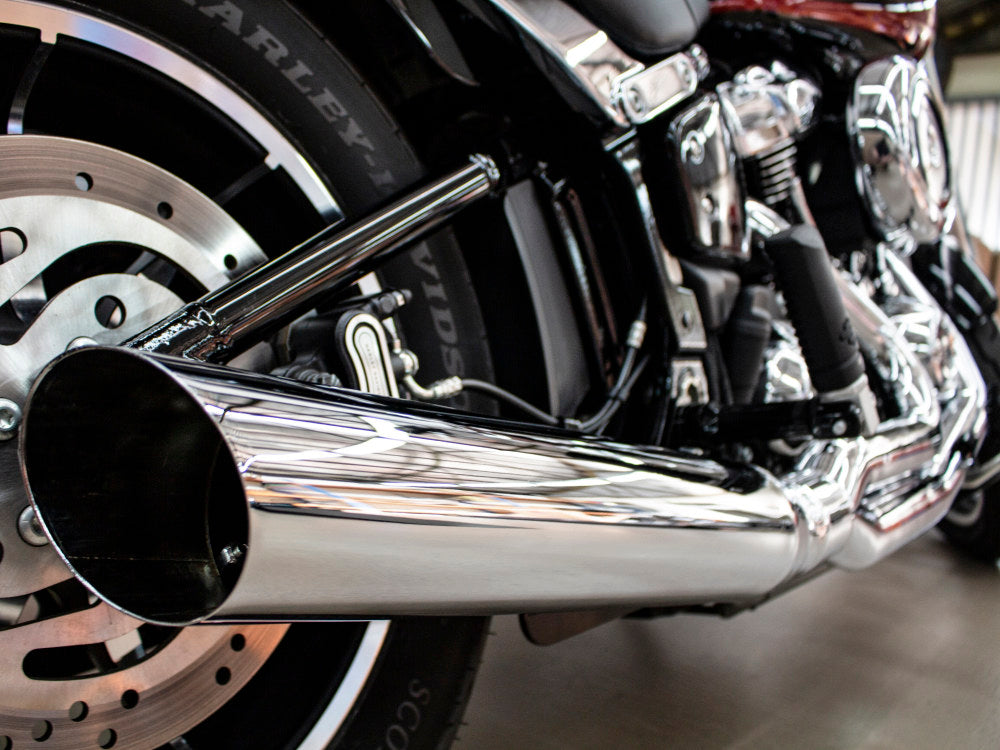 D&D Exhaust DD635N-32F Low Cat 2-1 Exhaust Chrome for Harley-Davidson Softail 25-Up Models Non-240 Tyre Models