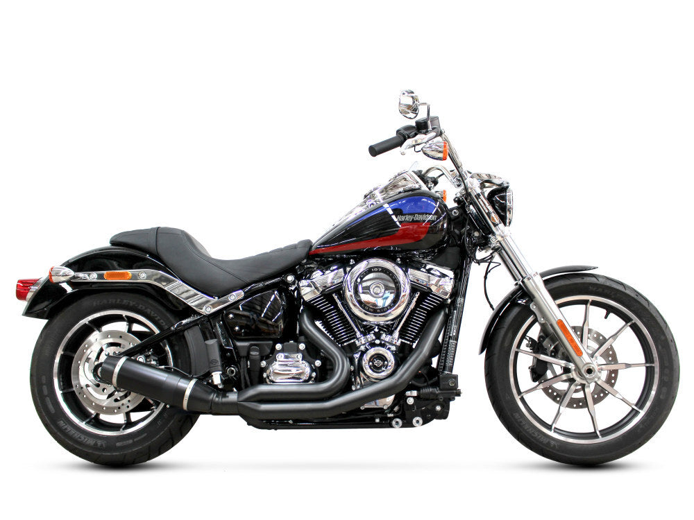 D&D Exhaust DD636Z-31B Bob Cat 2-1 Exhaust Black w/Black Satin Sleeve Muffler for Softail 18-Up