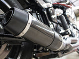 D&D Exhaust DD636Z-31C Bob Cat 2-1 Exhaust Black w/Carbon Fibre Sleeve Muffler for Softail 18-Up Non-240 Tyre Models