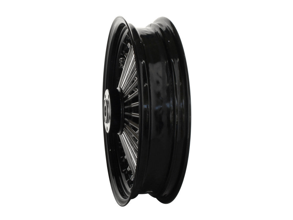 DNA Specialty DNA-16342342A-BRH 16" x 3.5" Mammoth Fat Spoke Rear Wheel Gloss Black/Chrome for Softail 11-Up