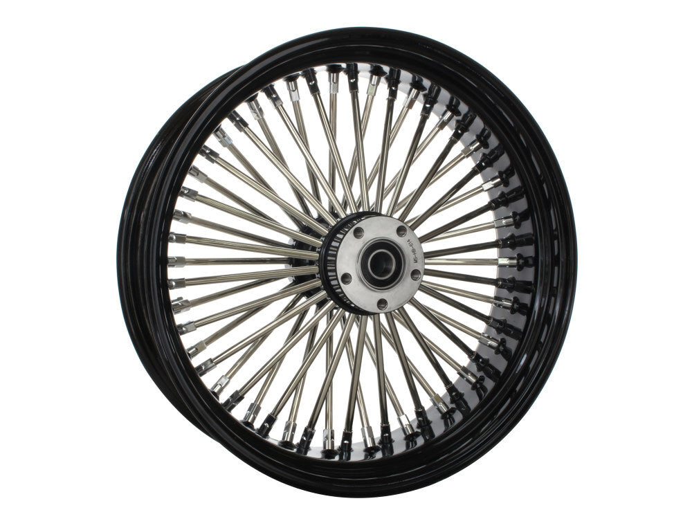 DNA Specialty DNA-18561450A-BRH 18" x 5.5" Mammoth Fat Spoke Rear Wheel Gloss Black/Chrome for Dyna 12-17/Sportster 14-21/Touring 2008