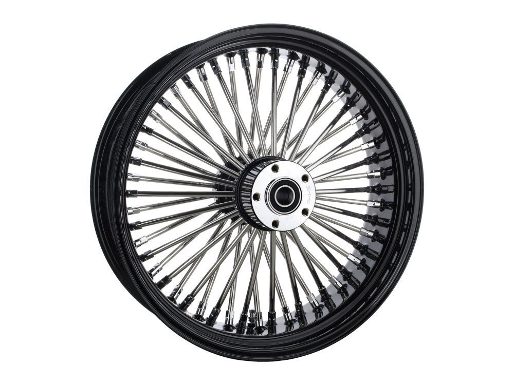 DNA Specialty DNA-185622B42A-BRH 18" x 5.5" Mammoth Fat Spoke Rear Wheel Gloss Black/Chrome for Touring 09-Up w/ABS & Cush Drive