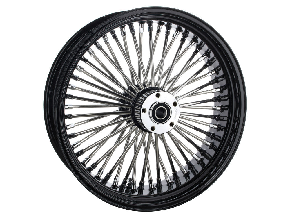 DNA Specialty DNA-18562342A-BRH 18" x 5.5" Mammoth Fat Spoke Rear Wheel Gloss Black/Chrome for Softail 08-Up