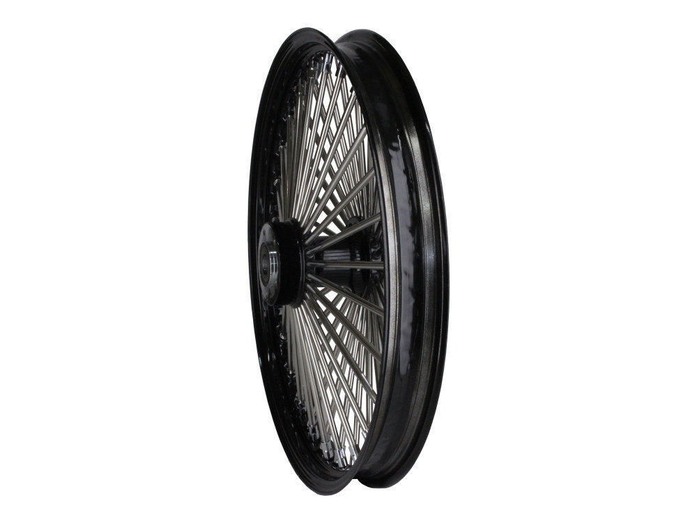 DNA Specialty DNA-21281050A-BRH 21" x 2.15" Mammoth Fat Spoke Front Wheel Gloss Black/Chrome for Rocker 08-11/Sportster 08-21