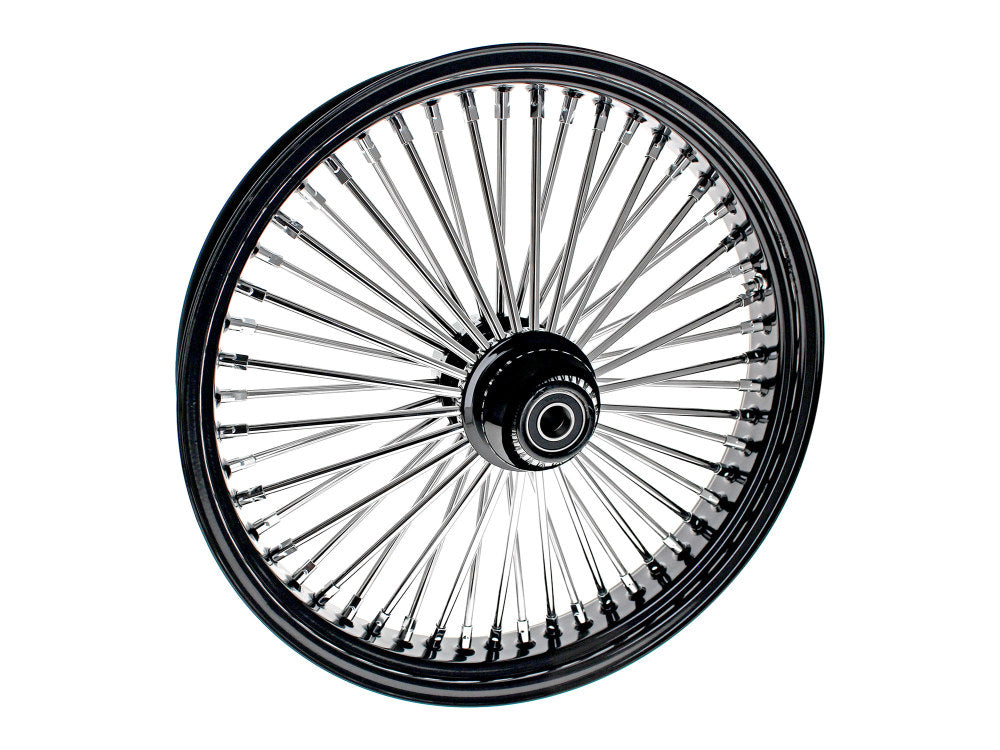 DNA Specialty DNA-21580742A-BRH 21" x 3.5" Mammoth Fat Spoke Front Wheel Gloss Black & Chrome for Fatboy 18-Up