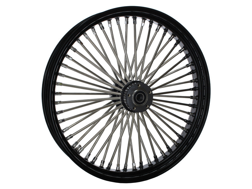 DNA Specialty DNA-23390250A-BRH 23" x 3.5" Mammoth Fat Spoke Front Wheel Gloss Black/Chrome for FX Softail 11-15