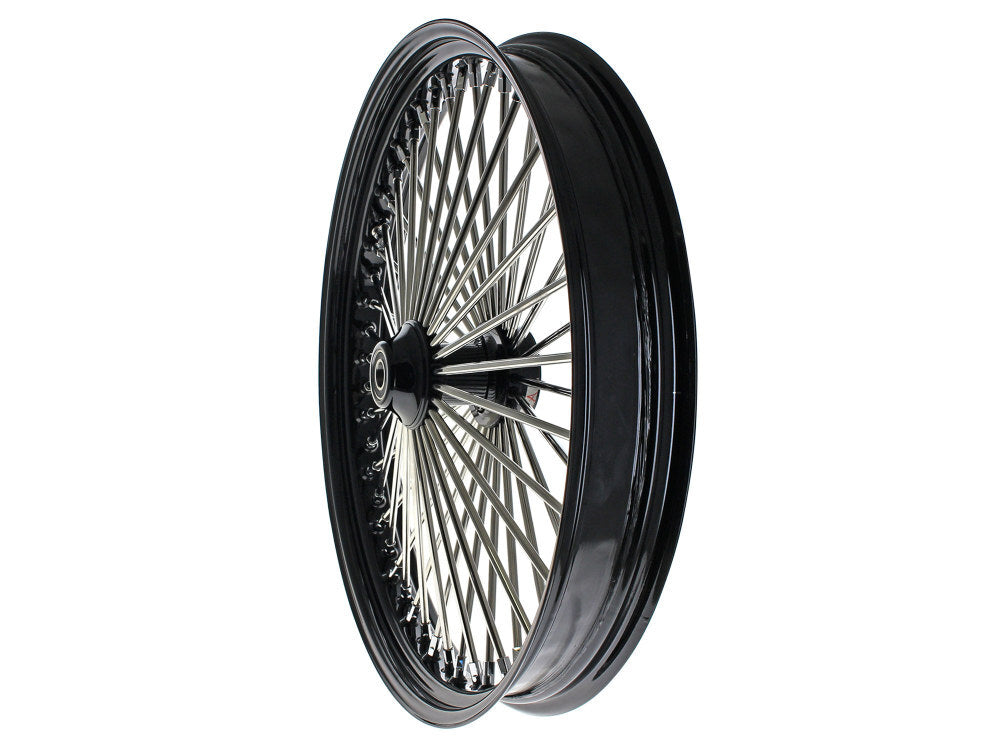 DNA Specialty DNA-26396542A-BRH 26" x 3.5" Mammoth Fat Spoke Front Wheel Gloss Black/Chrome for Softail Breakout 13-Up