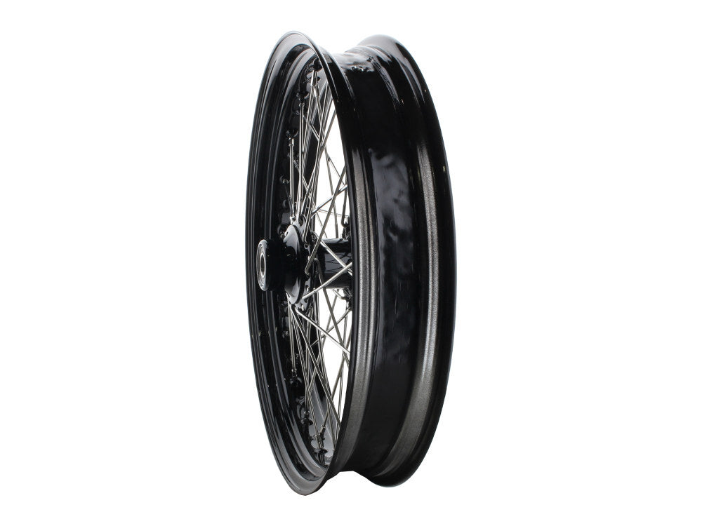 DNA Specialty DNA-M21520450A-BRH 21" x 3.5" 40 Spoke Cross Laced Front Wheel Gloss Black/Chrome for FL Softail 11-Up