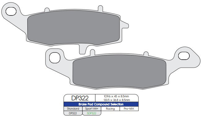 DP Brakes DP322 Sintered Brake Pads