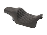 Drag Specialties DS-0801-1114 Predator 3 Dual Seat w/Black Double Diamond Lattice Stitch for most Harley-Davidson Touring 08-24