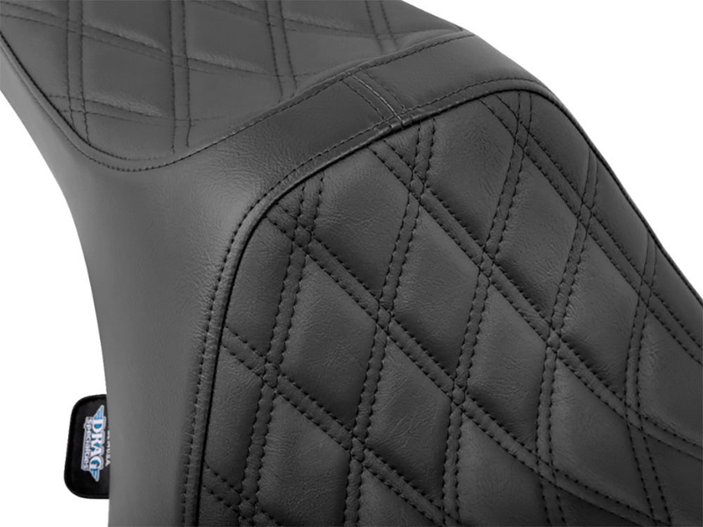 Drag Specialties DS-0801-1918 Predator 3 Dual Seat w/Black Double Diamond Lattice Stitch for Harley-Davidson CVO Touring 23-Up/Street Glide/Road Glide 24-Up/Touring 25-Up