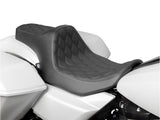 Drag Specialties DS-0801-1918 Predator 3 Dual Seat w/Black Double Diamond Lattice Stitch for Harley-Davidson CVO Touring 23-Up/Street Glide/Road Glide 24-Up/Touring 25-Up