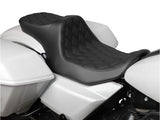Drag Specialties DS-0801-1931 Predator 3 2-Up Dual Seat w/Black Double Diamond Lattice Stitch for Harley-Davidson CVO Touring 23-Up/Street Glide/Road Glide 24-Up/Touring 25-Up