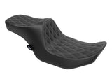 Drag Specialties DS-0801-1932 Predator 3 2-Up Dual Seat w/Silver Double Diamond Lattice Stitch for Harley-Davidson CVO Touring 23-Up/Street Glide/Road Glide 24-Up/Touring 25-Up