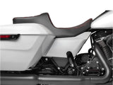 Drag Specialties DS-0801-1933 Predator 3 2-Up Dual Seat w/Red Double Diamond Lattice Stitch for Harley-Davidson CVO Touring 23-Up/Street Glide/Road Glide 24-Up/Touring 25-Up
