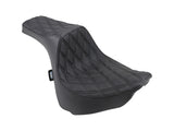 Drag Specialties DS-0802-1072 Predator 3 Dual Seat w/Black Double Diamond Lattice Stitch for Harley-Davidson Fat Bob 18-24