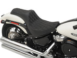 Drag Specialties DS-0802-1145 Predator 3 Dual Seat w/Black Double Diamond Lattice Stitch for Harley-Davidson Softail Deluxe/Heritage Softail/Slim/Street Bob 18-Up/Standard 20-Up