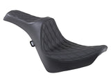 Drag Specialties DS-0802-1145 Predator 3 Dual Seat w/Black Double Diamond Lattice Stitch for Harley-Davidson Softail Deluxe/Heritage Softail/Slim/Street Bob 18-Up/Standard 20-Up