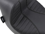 Drag Specialties DS-0802-1185 EZ Solo Seat w/Black Scorpion Stitch for Harley-Davidson Fat Boy 18-Up/Breakout 23-Up