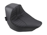 Drag Specialties DS-0802-1185 EZ Solo Seat w/Black Scorpion Stitch for Harley-Davidson Fat Boy 18-Up/Breakout 23-Up