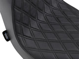 Drag Specialties DS-0802-1188 Predator 3 Dual Seat w/Black Double Diamond Lattice Stitch for Harley-Davidson Fat Boy 18-Up/Breakout 23-Up