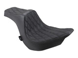 Drag Specialties DS-0802-1188 Predator 3 Dual Seat w/Black Double Diamond Lattice Stitch for Harley-Davidson Fat Boy 18-Up/Breakout 23-Up