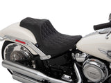 Drag Specialties DS-0802-1189 Predator 3 Dual Seat w/Silver Double Diamond Lattice Stitch for Harley-Davidson Fat Boy 18-Up/Breakout 23-Up